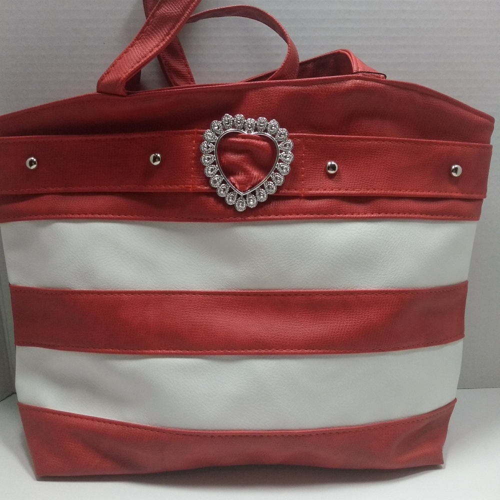 Red And White Women Purse Shoulder Bag LARGE